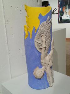 Ceramic Sculpture depicting the fall of Icarus.  